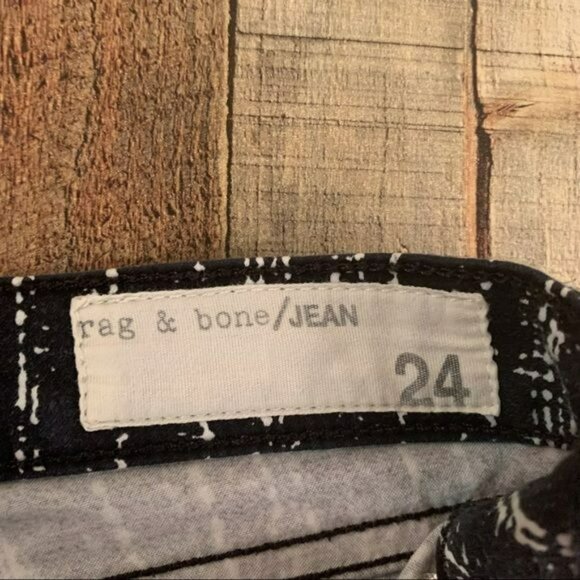 Rag & Bone jean women’s legging black with white abstract stripes 24 - Picture 9 of 16